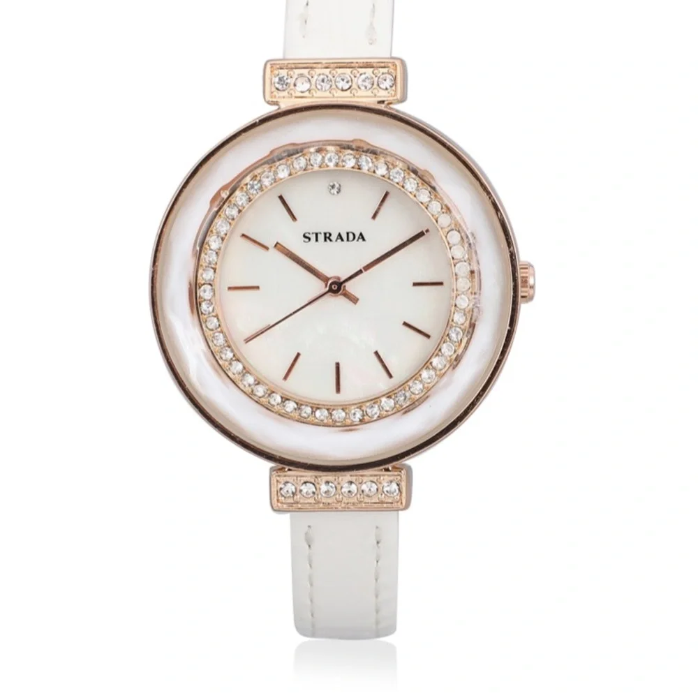 White Watch with White Austrian Crystals